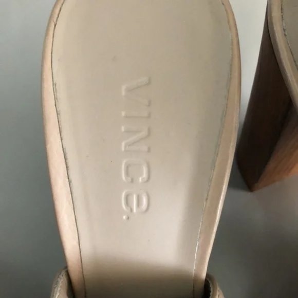 Vince Nude Leather Heels Sandals size 7 - Picture 6 of 8